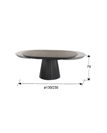 KORIA -MESA COMEDOR- PIEDRA/NEGRO